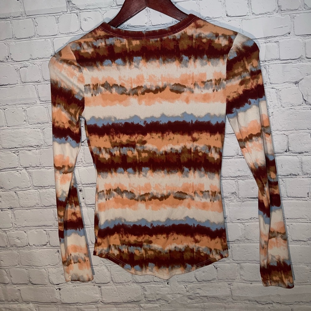 no boundaries red & cream multicolor long sleeve shirt size XS - Picture 5 of 5